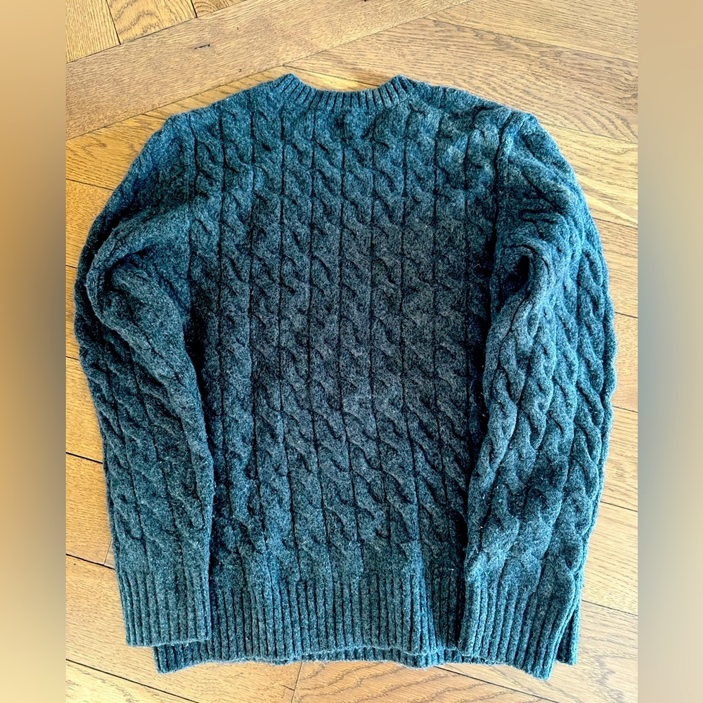 Express Men's Cable Knit Sweater - Charcoal